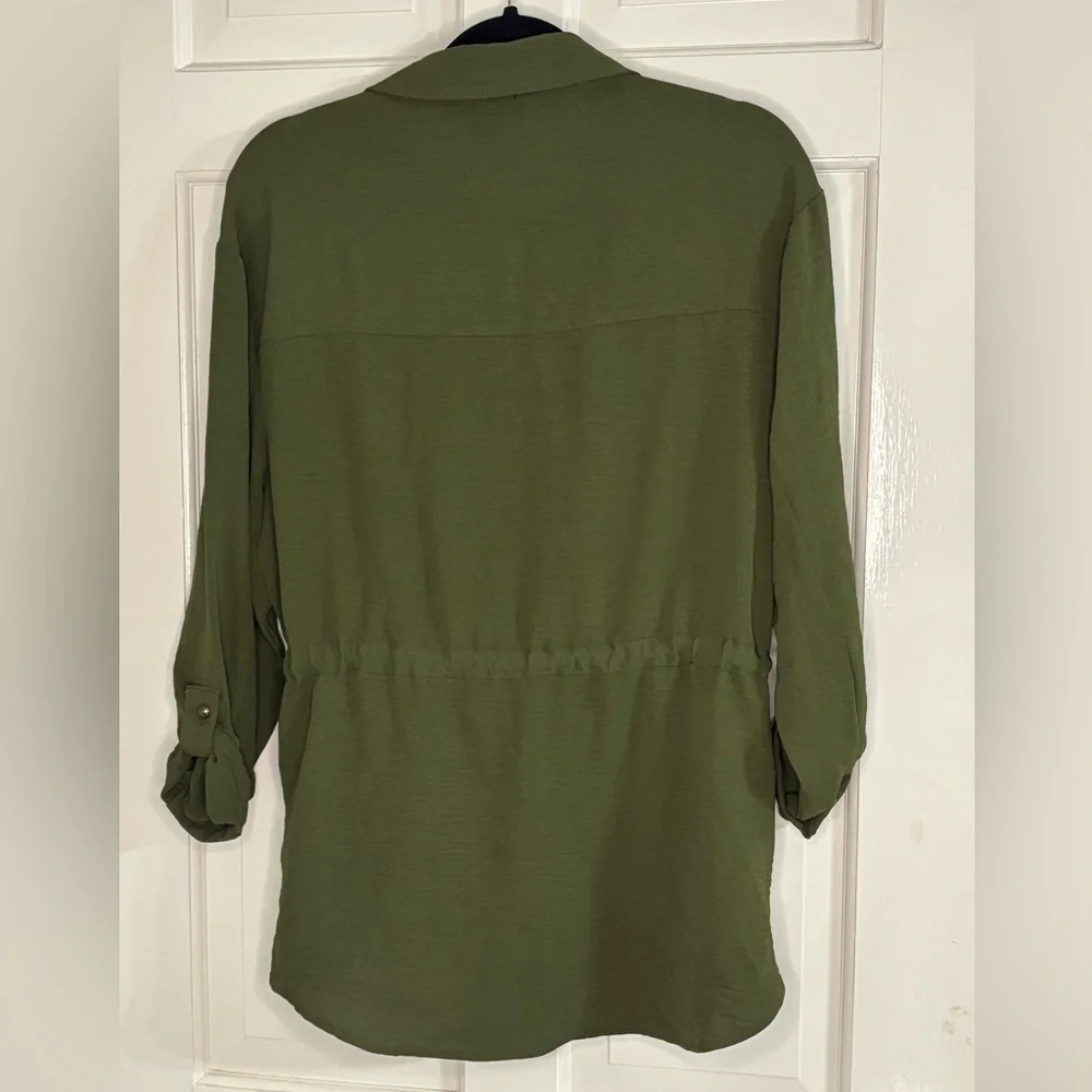 NWOT Rachel Zoe Olive Green Blouse with Pockets!! - Picture 5 of 7